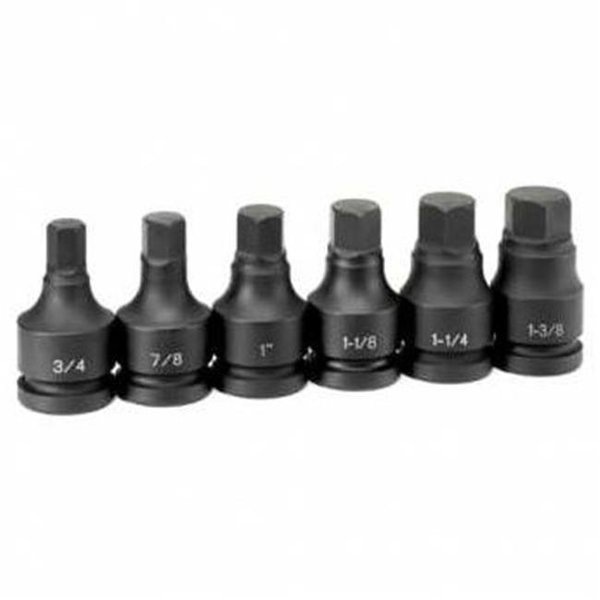 Grey Pneumatic Grey Pneumatic Corp. GY9096H 1 in. Drive Hex Driver Set - 6 Pieces GY9096H